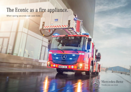 Brochure of the Econic as a fire appliance
